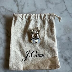 J. Crew Silver and Clear Crystal Earrings